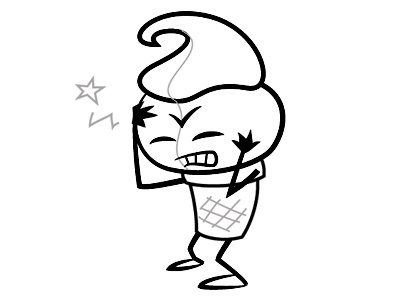 Ice Cream Headache cartoon comic comics funny illustration