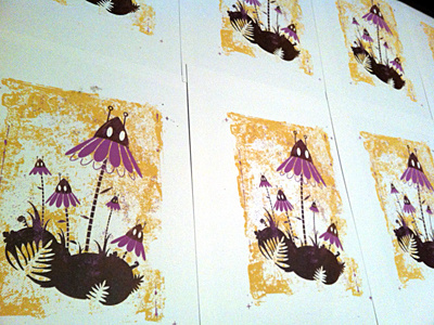 Mecca Nacea Silkscreen Print comics flower grunge halftone nature print sci fi silkscreen