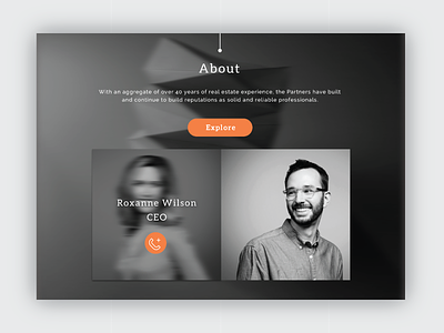 TeamSection blurred classic clean flat motion orange serif web design