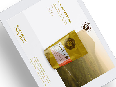 Ipad mockup branding clean coffee bag design flat gold packaging squarespace ui