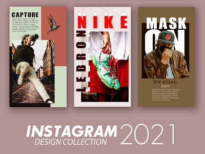 INSTAGRAM COLLECTION 2020 2021 ads app branding illustration instagram post instagram stories magazine marketing poster poster ads social media design socialmedia web