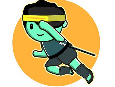 Cute ninja 2021 assasin branding cartoon character chibi cute cute art design editable illustration jumping logo marketing mascot mascot logo ninja shinobi vector