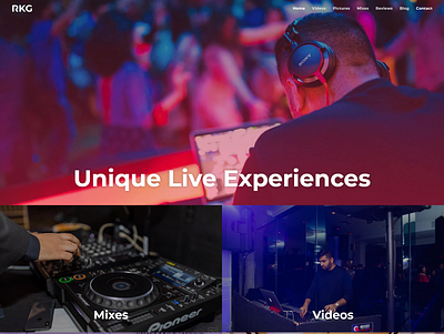 DJ Website design graphic design web design