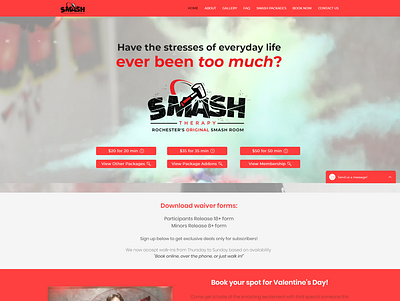 Rage Room Website Redesign graphic design web design