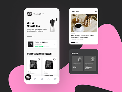 Tasty Coffee | Blog app blog coffe design drink graphic design mobile app pink ui ux