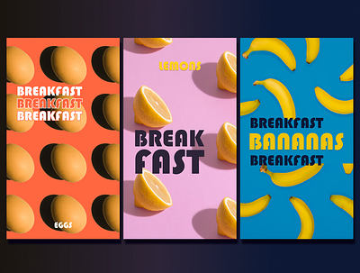 Breakfast banners advertising banner banner ads banners breakfast colorful design food graphic graphic design instagram instagram banner instagram stories photo social media social media design typography