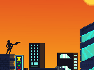 NitroSKy design illustration pixel art sunset