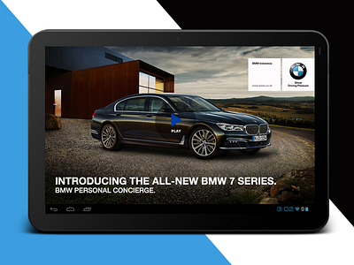 BMW 7 Series Android Tablet android bmw landing page tablet ui ux