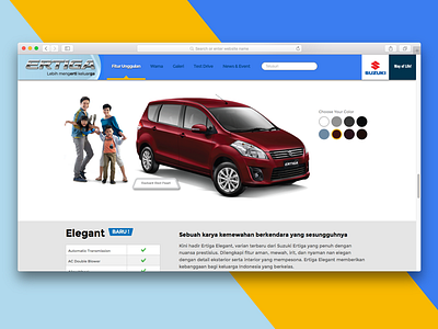 Suzuki Ertiga Website car color ergita family landing page suzuki website