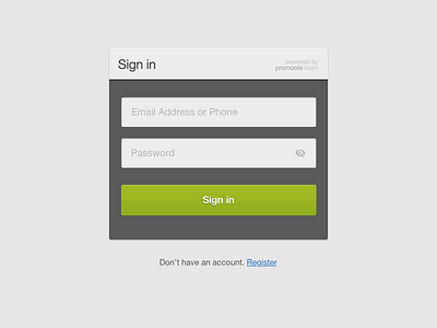 Sign in for Dashboard login login form login page sign in page website