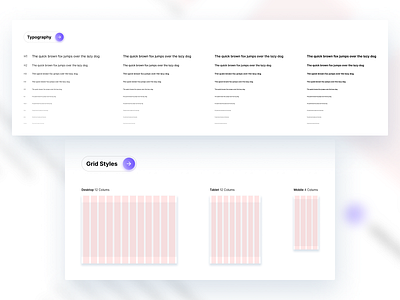 Typography and Grid Styles ✨ beauty product bestpractices buttons clear components design design system grid illustration inspiration new product design product page shadows typography ui uiux ux vector website