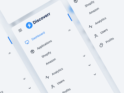 Simple Sidebar ✨ blue clean design design of the day design of week dribbble icons inspiration iu logo photo productdesign shadow sidebar simple uiux user experience userinterface vector white