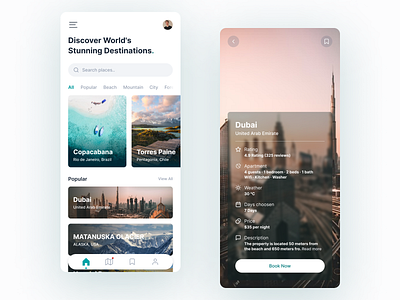 Travel App 🙃 airbnb app branding clean design dubai illustration inspiration logo mobile photos product design travel ui ui ux uiux ux vector web website