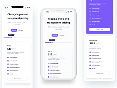 Pricing Mobile View ✨ 3d animation brand branding clean colors design graphic design inspiration logo mobile motion graphics pricing product design purple saas ui uiux ux website