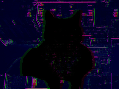 RETRO.LOFI. CAT digitalart glitch glitchart illustration lofi lofiart retro synthwave vaporwave