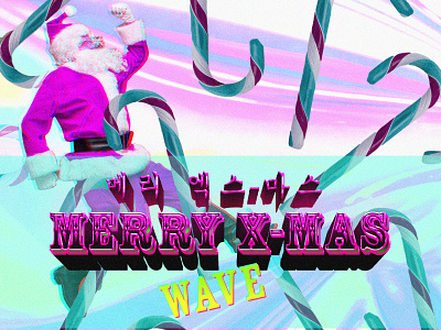 RETRO.LOFI.X-MAS christmas digitalart glitch glitchart illustration lofi lofiart retro synthwave vaporwave