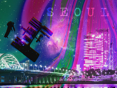 CYBERPUNK_SEOUL cyberpunk digitalart illustration lofi lofiart retro seoul space synthwave vaporwave