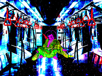 CYBERPUNK.SUBWAY cyberfunk digitalart glitch illustration lofi lofiart retro seoul synthwave vaporwave