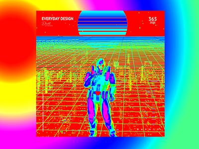 365DESIGN_DAY019 digitalart glitchart hologram illustration poster a day retro synthwave vaporwave