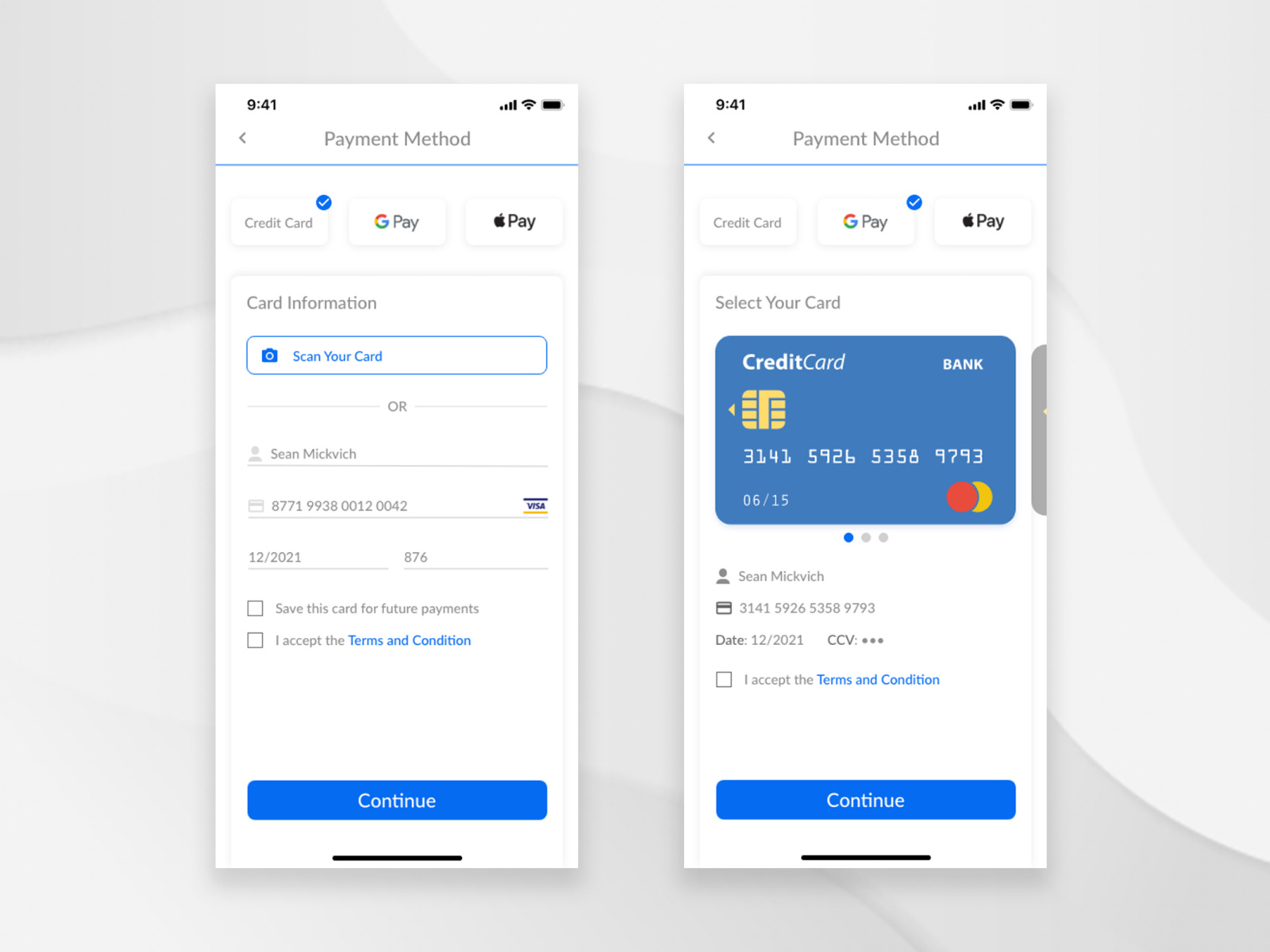 DailyUI 02 card checkout by Haoyang Guan on Dribbble