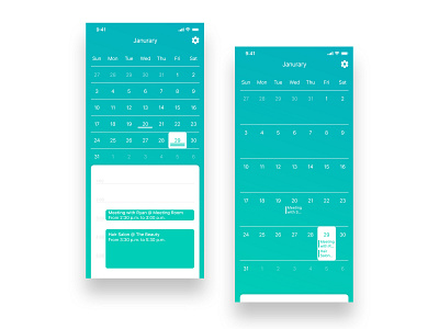 Daily UI 038 - Calender