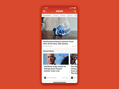 Daily UI 094 - News app daily ui dailyui design flat minimal news news app ui ux