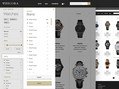 Category Page & Menu accordion category clean ecommerce elegant menu minimal responsive ui