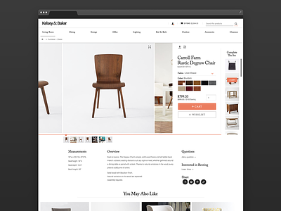 Product Page e commerce ecommerce furniture clean responsive ui webdesign