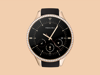 Rose Gold Diamond Studded Moto 360 android ecommerce interface product ui watch