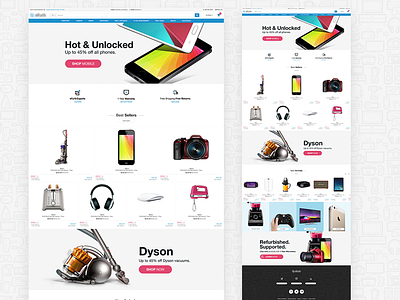 E-commerce Homepage camera clean colorful ecommerce headphones homepage phone