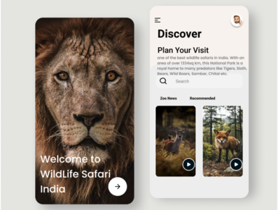 Wildlife Mobile UI by Sitesoch on Dribbble