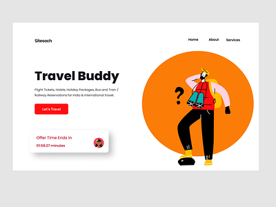 Travel Design design illustration landing page logo travel typography vector