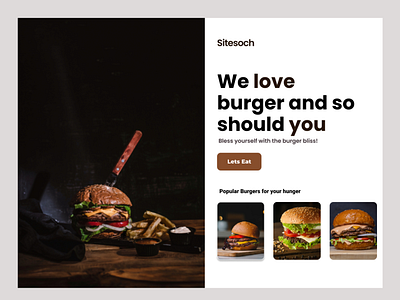 Burger Landing Page burger food landing page typography ui