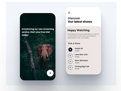 Happy Watching animal mobile ui zoo