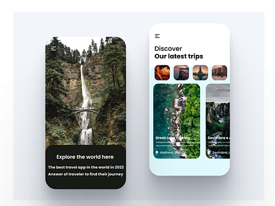 Explore away explore mobile trips ui world