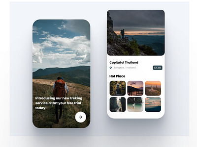 Creative & Modern UI design of Explore Application