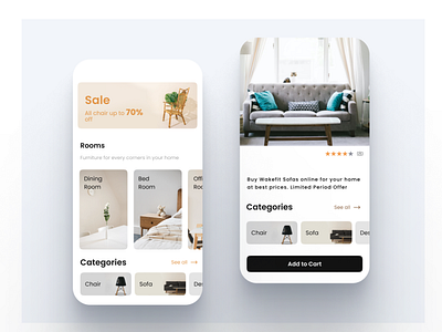 Creative & Modern UI design furniture mobile ui