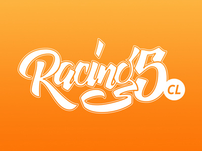 Racing 5 calligraphy handwriting lettering letters logo type typography