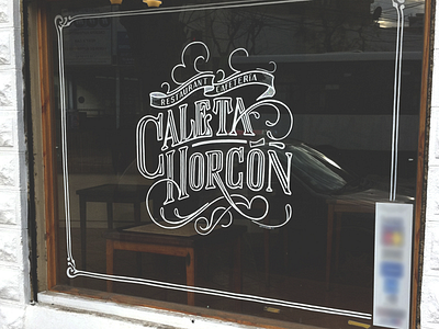 Horcón Restaurant sign painting final result calligraphy chile lettering signpainting typenerd typography