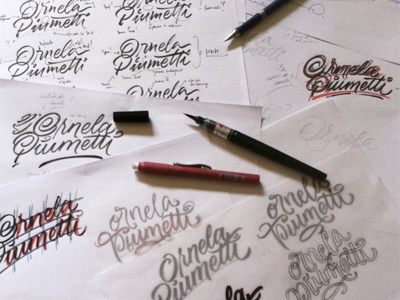 Ornela Piumetti Bakery - lettering logo process