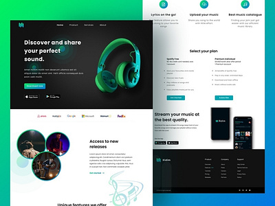 Music Landing Page app branding design ui uidesign uiuxdesign