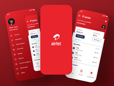 Airtel app redesign app app design branding design illustration mobile app mobile design mobile ui ui uidesign uiux uiuxdesign ux uxdesign