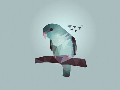 Blue bird bird blue geometric illustration