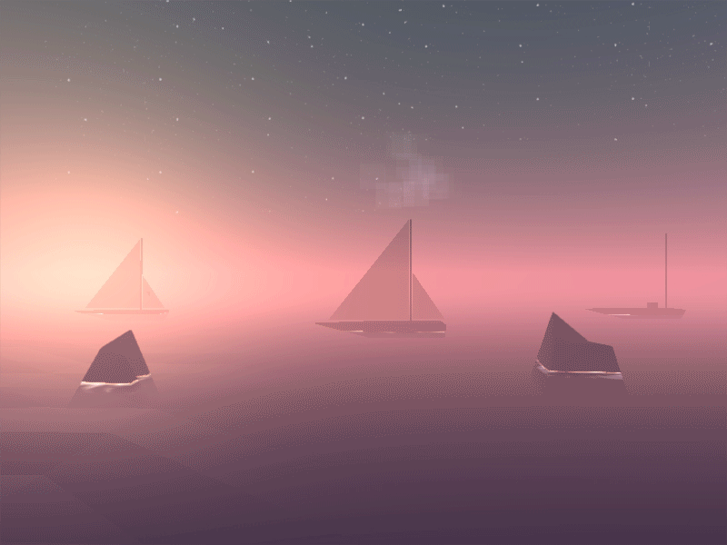 Sailboat sunset gif lowpoly madewithunity minimal sun sunset unity3d water