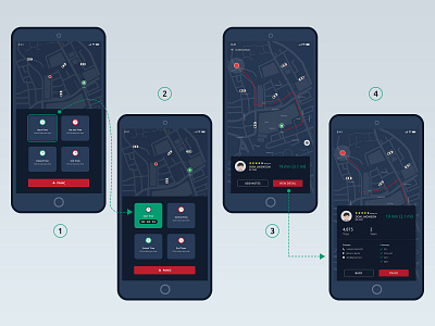 Dark Map design theme apps dashboard graphic design ios ui ux wireframe