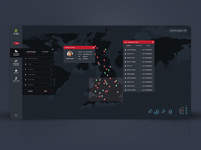 Dark map design UI adminpannel animation branding dashboard graphic design map track ui