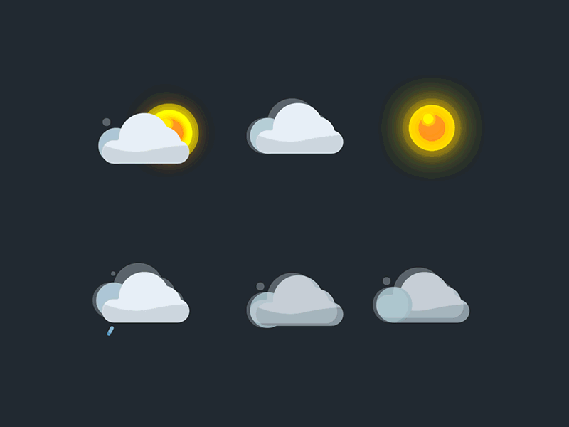Weather Icons Animation animated gif character animation motion design motion graphics vector weathericons