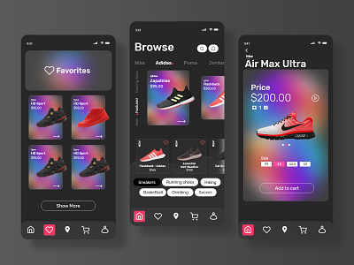 Ecommerce Shoes App Part 1 apps dashboard https:motiondesign.school motion design motion graphics motiondesign.school ui ux