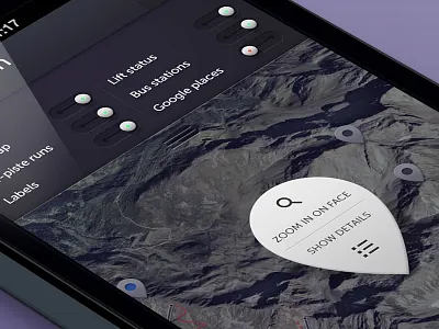 Safe zone - map app dark ui iphone iphone5 pin switch ui user interface