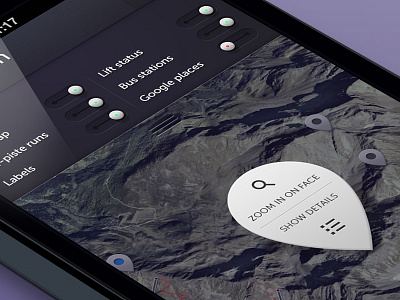 Safe zone - map app dark ui iphone iphone5 pin switch ui user interface